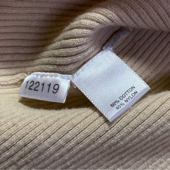 LOFT Cream High Neck Sleeveless Ribbed Sweater Tank, size L - Picture 5 of 7